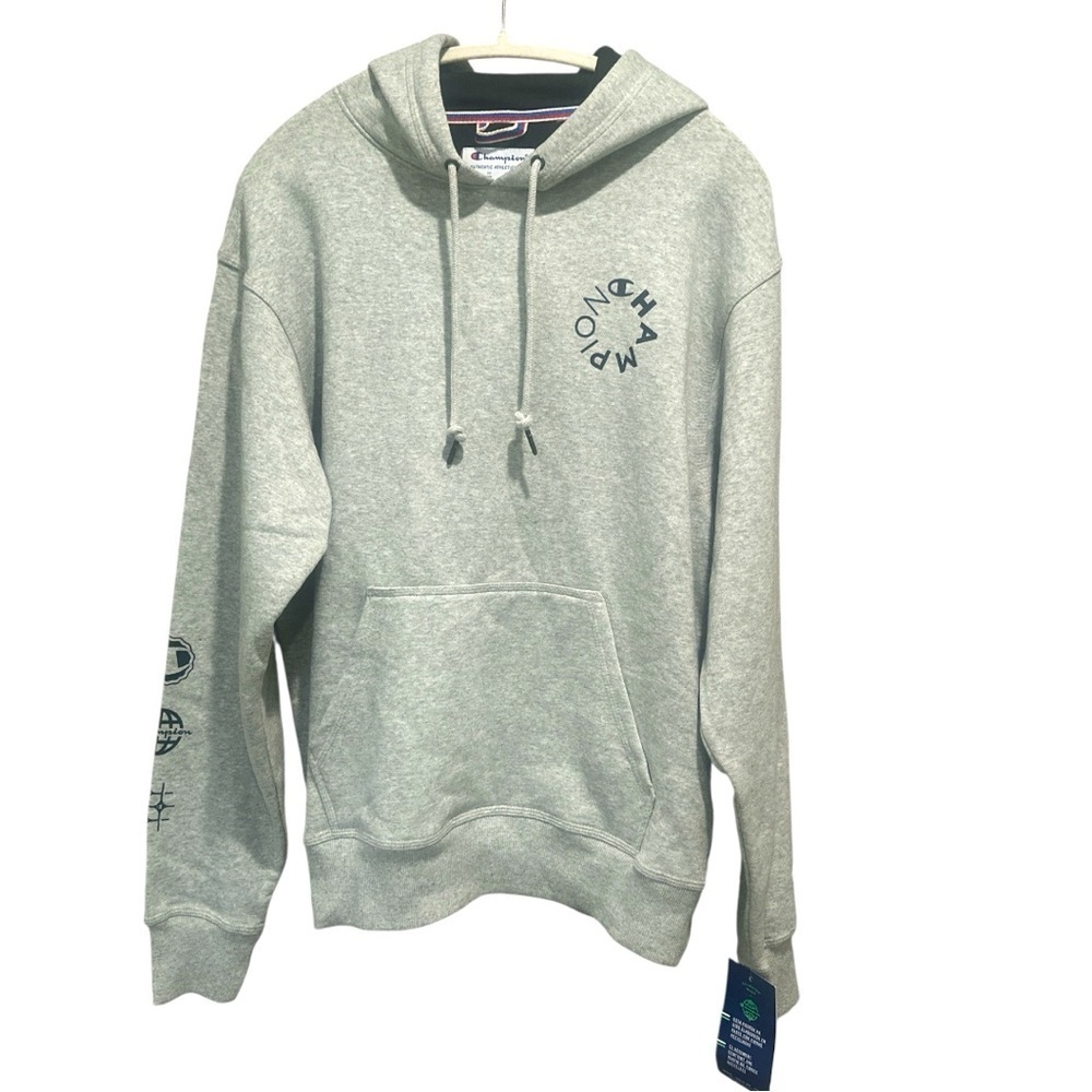 Champion Powerblend Fleece Hoodie NWT Men’s Sz M Athletic Logos Cozy Streetwear
